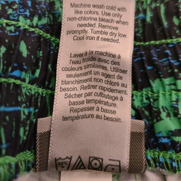 CHAMPION ATHLETIC RUNNING SHORTS-KELLY GREEN/BLUE GEOMETRIC- SIZE XXL - Picture 2 of 4